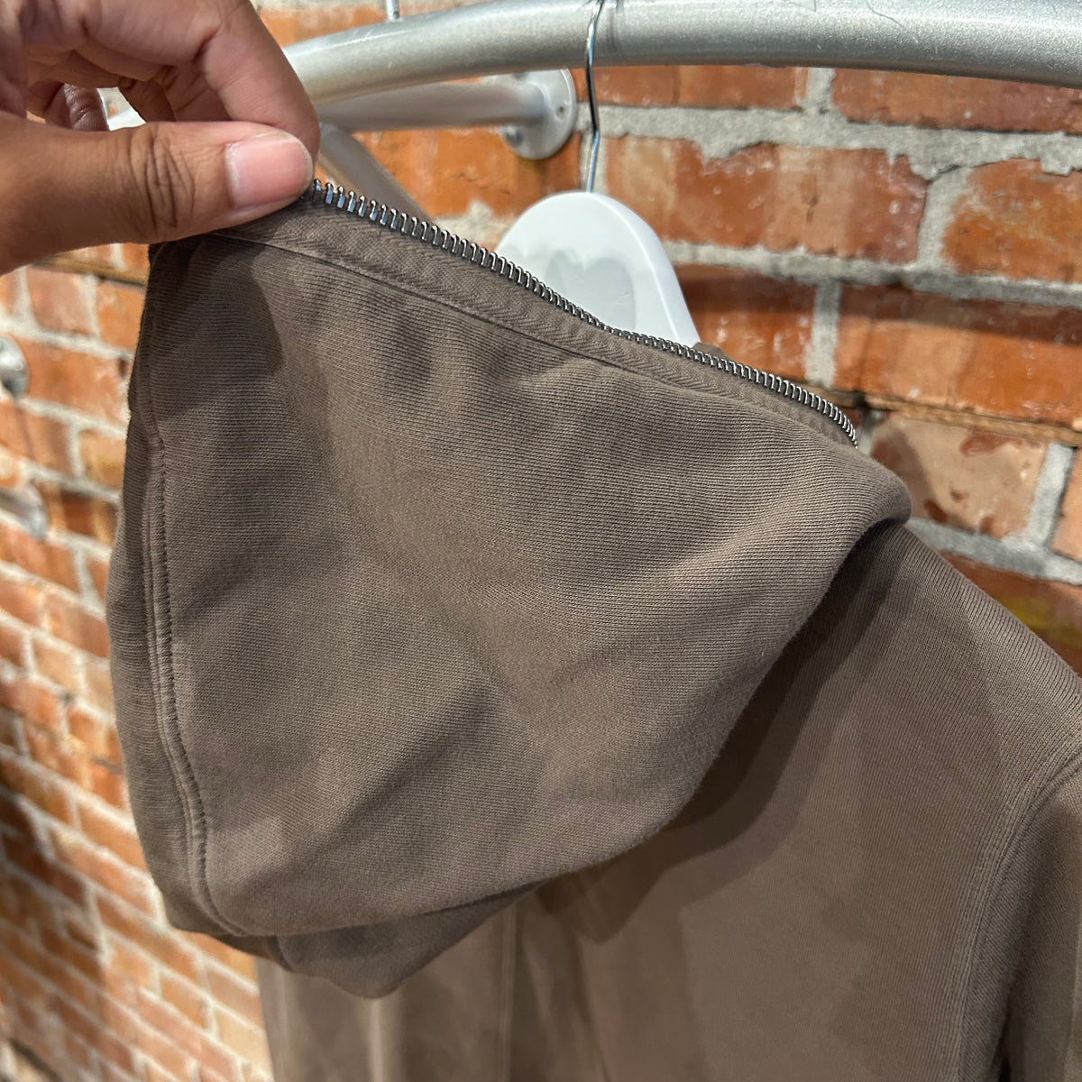 RICK OWENS FW24 PORTERVILLE DRKSDHW GIMP HOODIE ‘DUST’