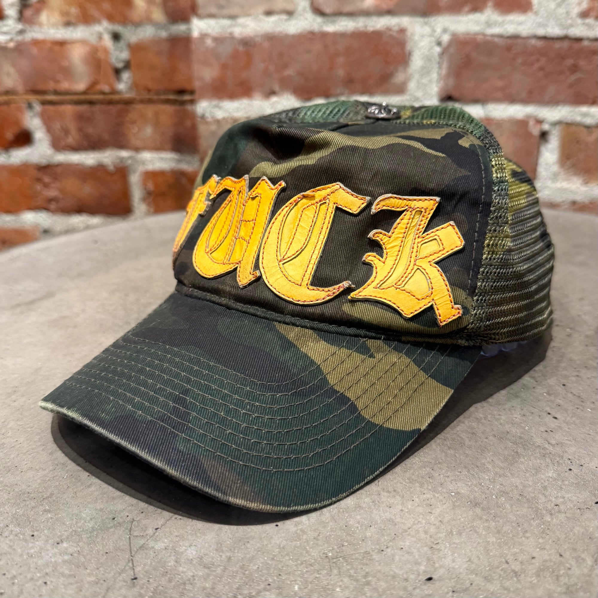 CHROME HEARTS VINTAGE F*CK CAMO TRUCKER ‘MULTI’