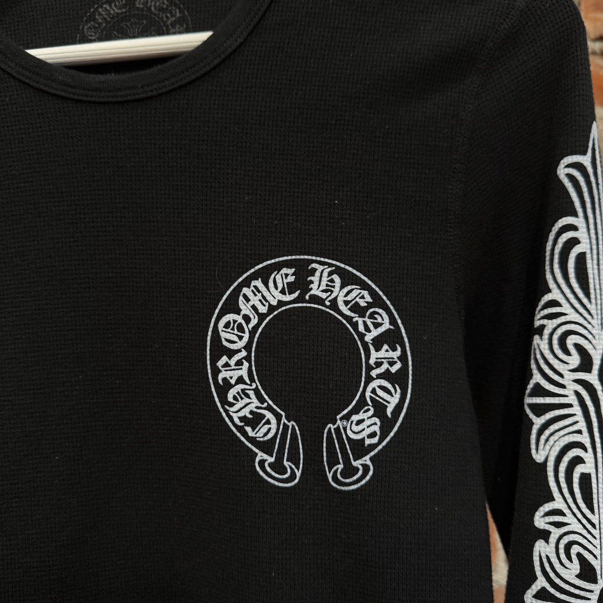 CHROME HEARTS HORSESHOE FLORAL THERMAL LONG SLEEVE ‘BLACK’