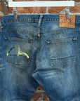 EVISU LOT 005 OFFSET GULL PRINT DENIM ‘BLUE/IVORY’