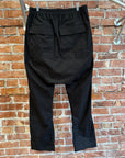 RICK OWENS POPLIN DROP CROTCH DRAWSTRING PANTS ‘BLACK’