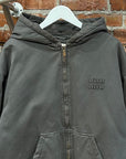 MIU MIU HOODED GARMENT-DYED BLOUSON JACKET ‘GREY’