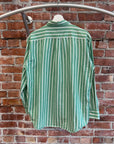 NANAMICA PINSTRIPE BUTTON UP ‘GREEN/WHITE’