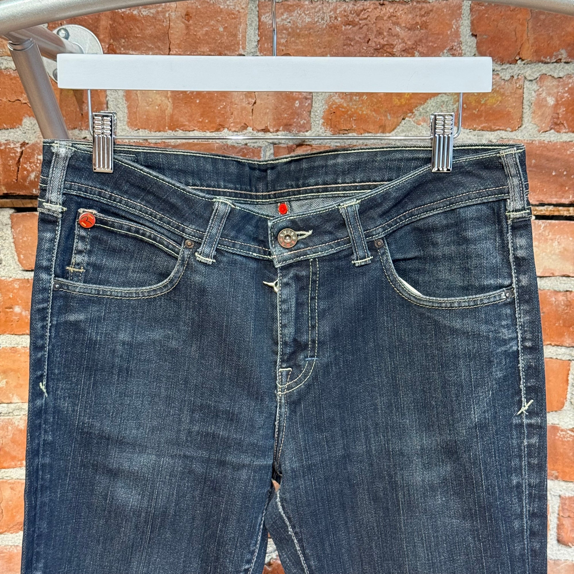 EVISU X PUMA LOW-RISE SLIM STRAIGHT DENIM ‘INDIGO/MINT’