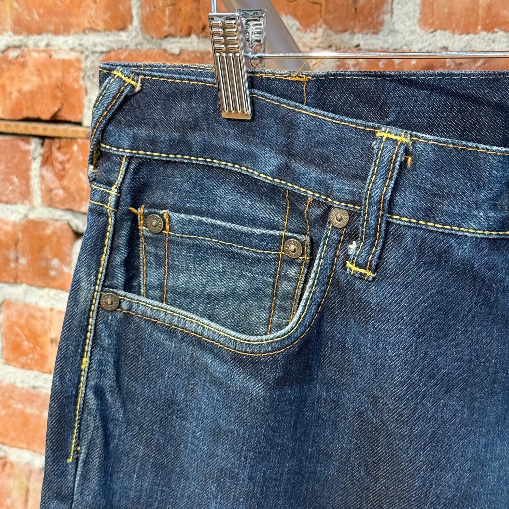 EVISU THICK GULL GULL SLIM STRAIGHT DENIM ‘INDIGO/WHITE’