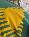 KAPITAL KOUNTRY OVERSIZED 2-TONE BONES CREWNECK ‘GREEN/YELLOW’
