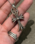 CHROME HEARTS SMALL CROSS W/ BALE NECKLACE ‘SILVER’