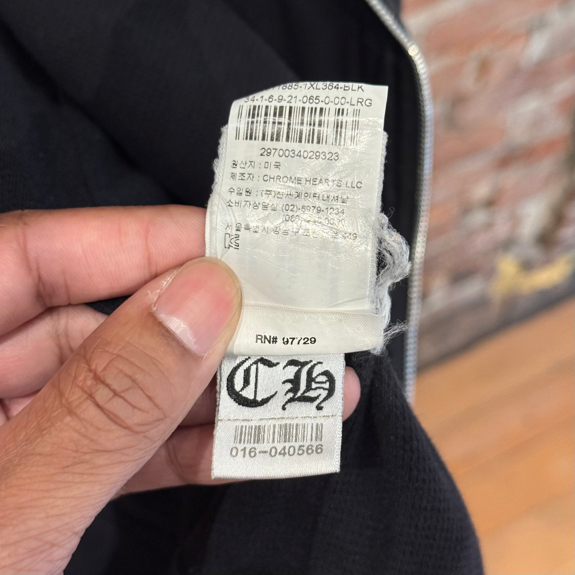 CHROME HEARTS CEMETERY HORSESHOE THERMAL ZIP UP ‘BLACK’