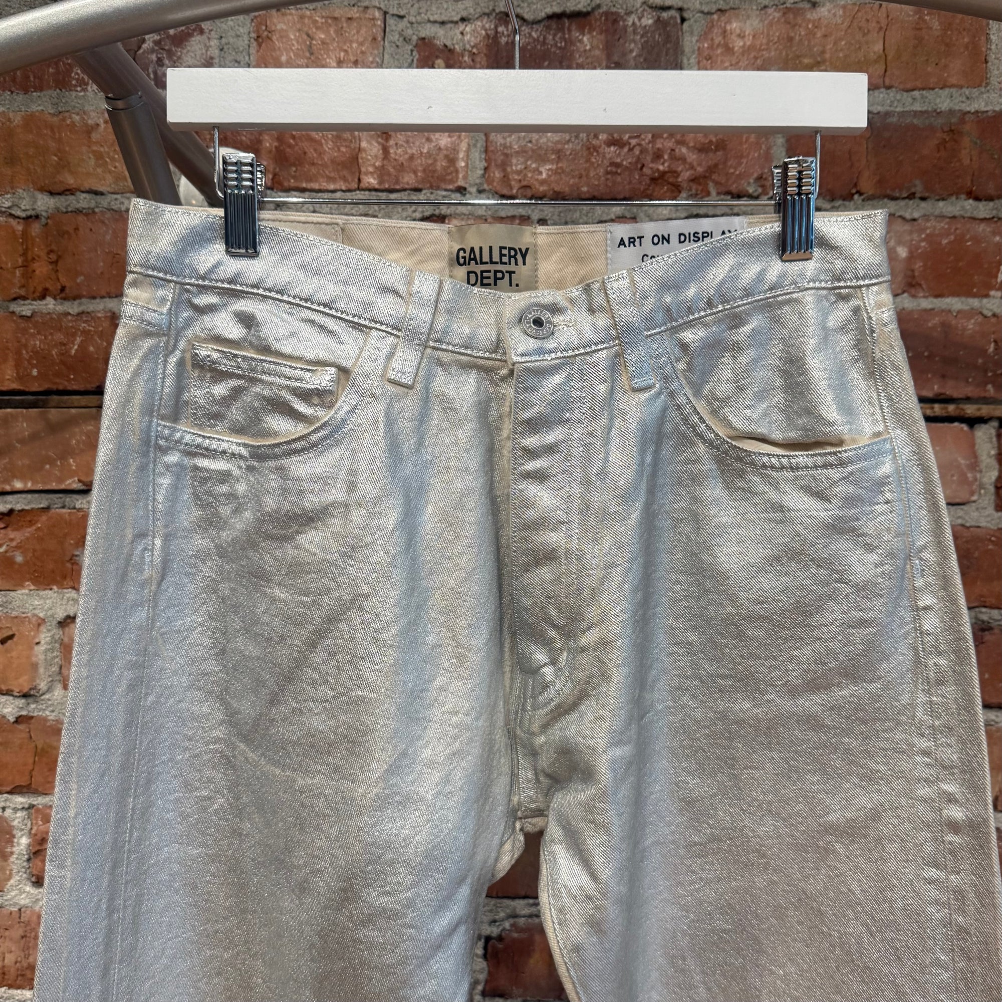 GALLERY DEPT. LOGAN GALACTIC GLITTER FLARED DENIM ‘SILVER’
