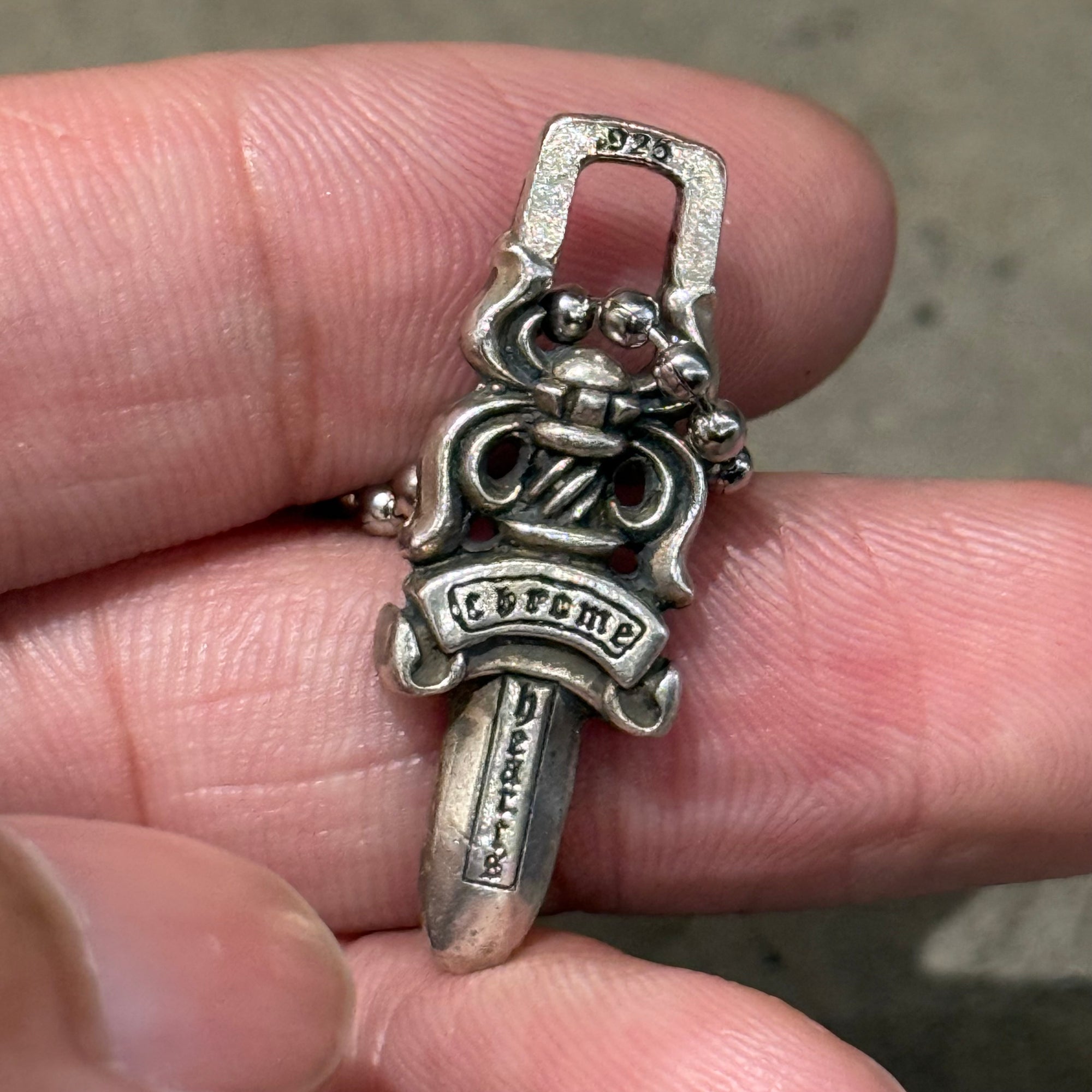 CHROME HEARTS ZIPPER DAGGER NECKLACE 'SILVER'