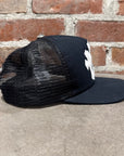 CHROME HEARTS TRIPLE PONY HAIR CROSS PATCH TRUCKER ‘BLACK’