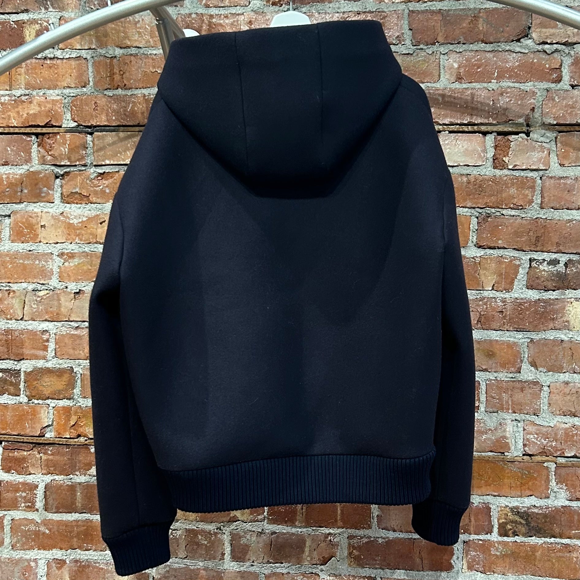 MIU MIU PADDED WOOL ZIP HOODIE ‘NAVY’