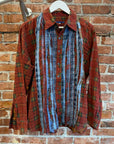 NEEDLES REBUILD BUTTON-UP FLANNEL ‘RED’