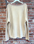SAINT LAURENT SS20 DISTRESSED UNIVERSITY CARDIGAN ‘CREAM’
