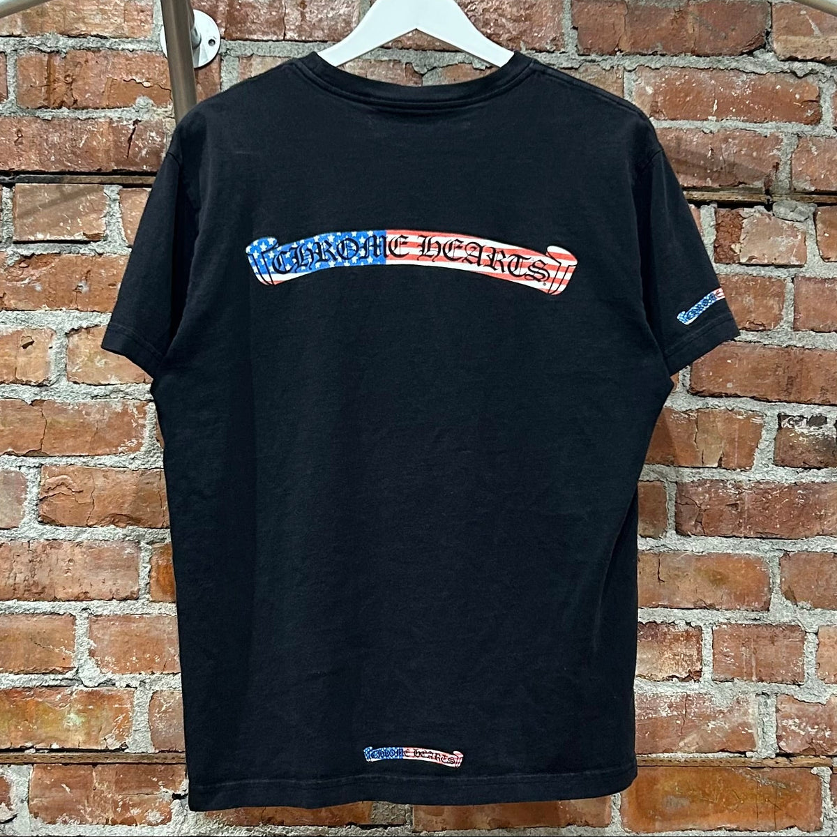 CHROME HEARTS MATTY BOY AMERICAN FLAG TEE ‘BLACK’