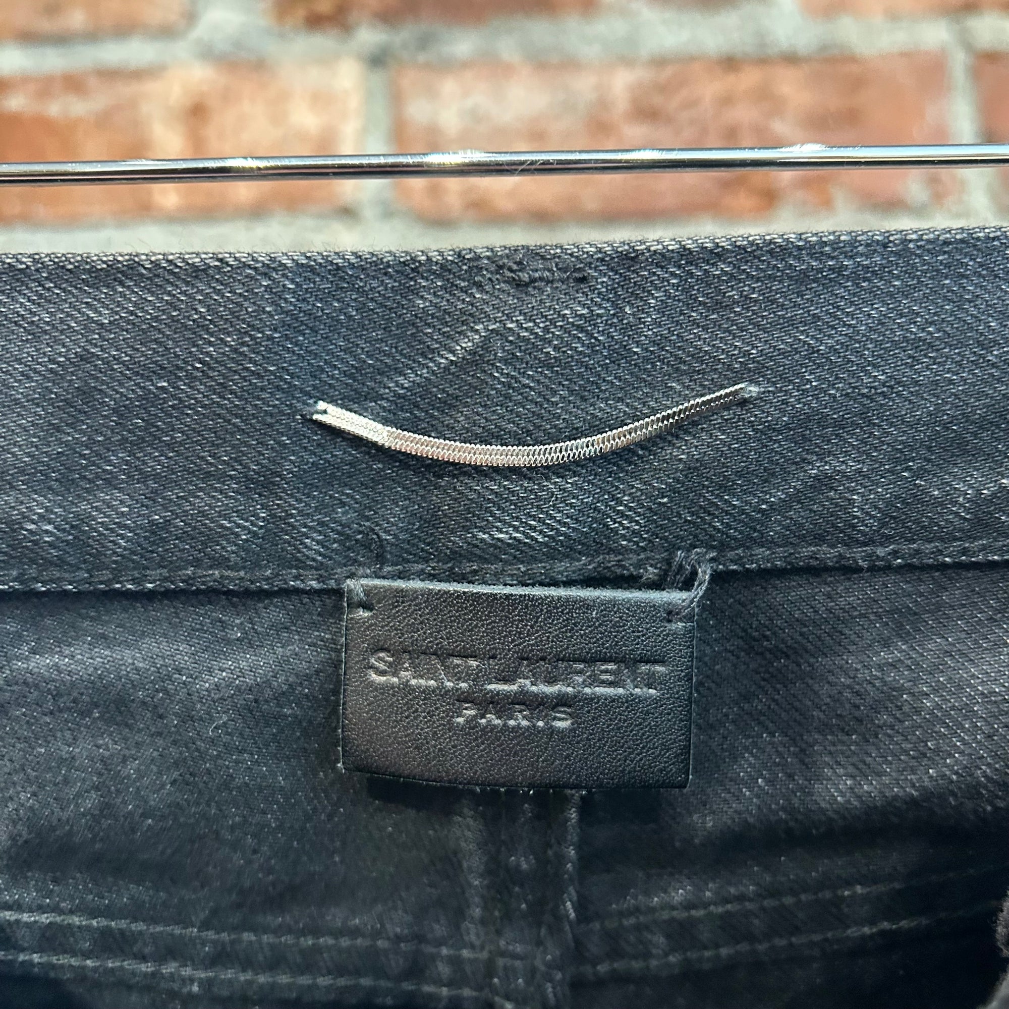 SAINT LAURENT AW16 UNIVERSITÉ PATCH D02 DENIM ‘VNTG BLACK’