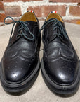 THOM BROWNE PEBBLE-GRAIN LONGWING BROGUES ‘BLACK’