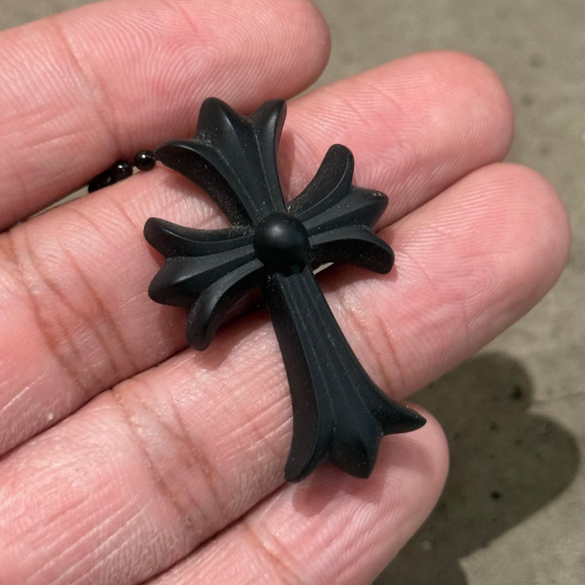 CHROME HEARTS SILICHROME CROSS NECKLACE ‘BLACK’