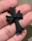 CHROME HEARTS SILICHROME CROSS NECKLACE ‘BLACK’
