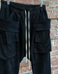 RICK OWENS DRKSHDW CREATCH CARGO RIG SWEATPANTS ‘BLACK
