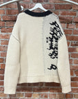 BOTTEGA VENETA ABSTRACT SCRIPT WOOL SWEATER ‘CREAM’