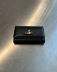 VIVIENNE WESTWOOD SILVER ORB LEATHER KEY CASE 'BLACK'