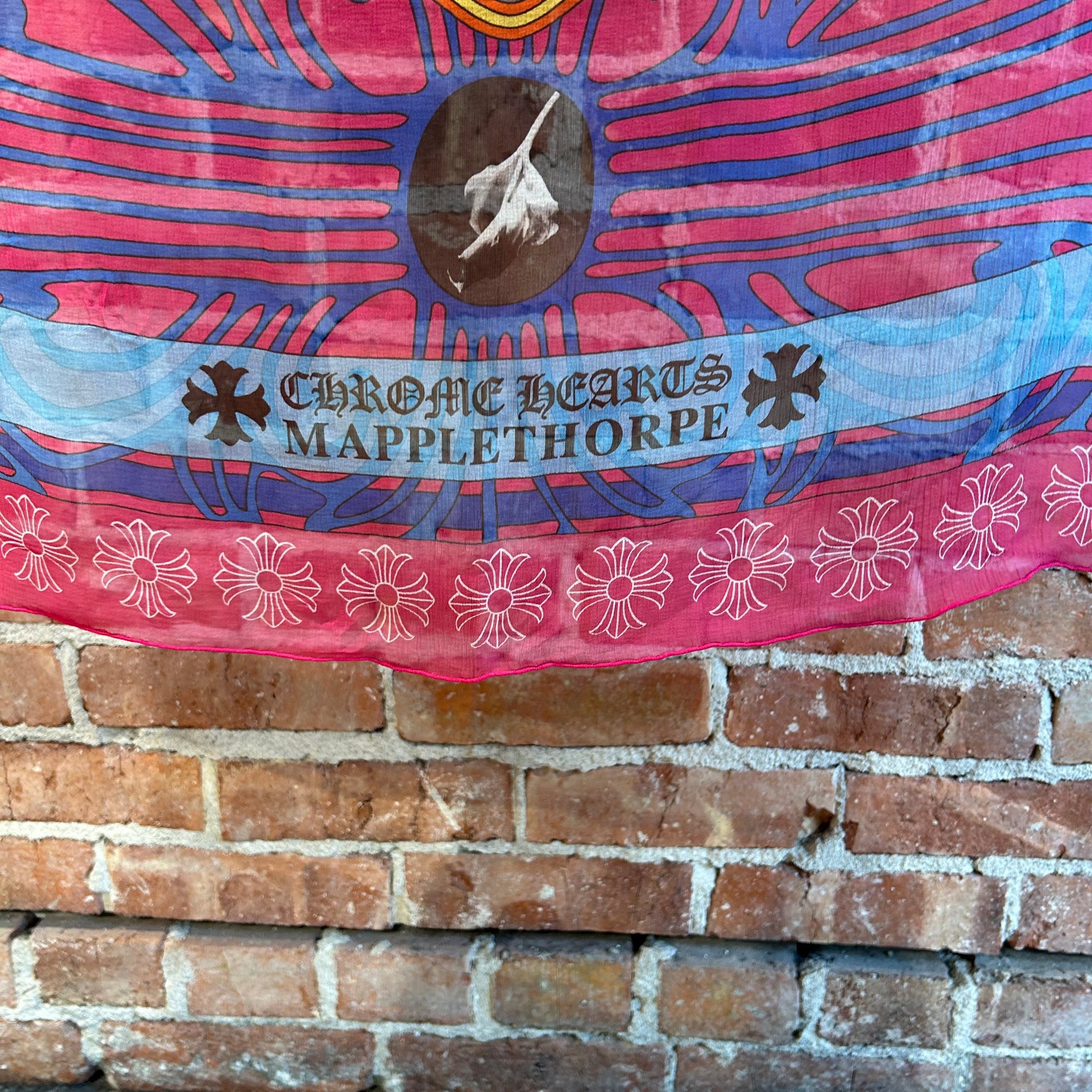 CHROME HEARTS MAPPLETHORPE SILK SCARF ‘PINK’