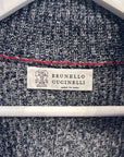 BRUNELLO CUCINELLI DOUBLE BREASTED CARDIGAN ‘BLUE’