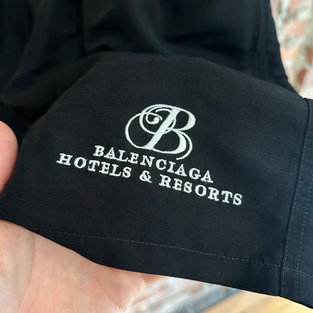 BALENCIAGA SS21 HOTELS &amp; RESORT SWIM SHORTS ‘BLACK’