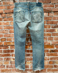 EVISU VINTAGE BIG E THRASHED DENIM ‘LIGHT BLUE’