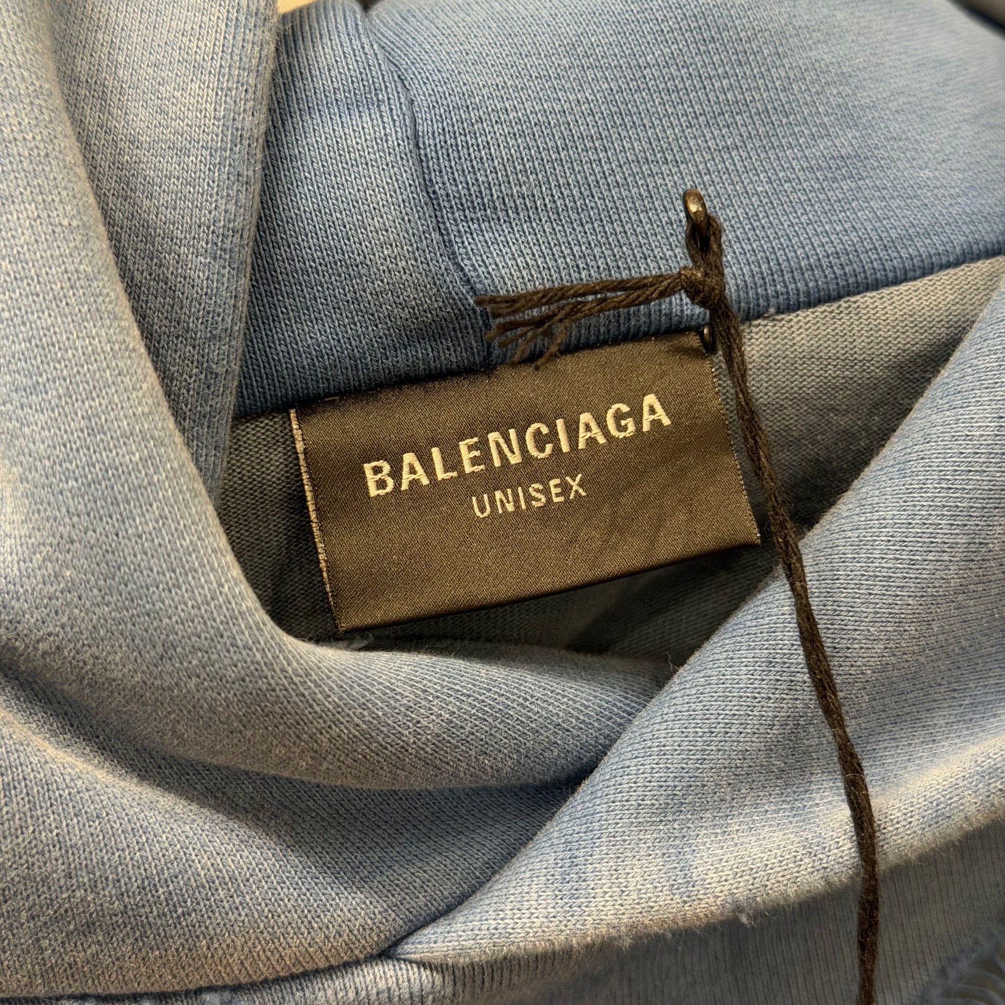 BALENCIAGA FW25 DISTRESSED 3B SPORTS ICON HOODIE ‘BLUE’