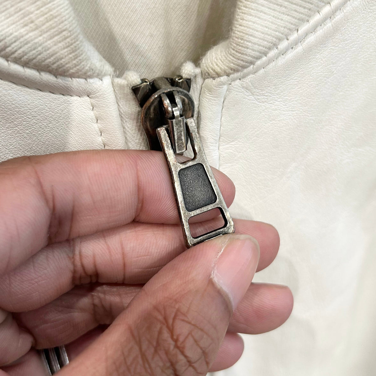 RAF SIMONS SS23 LEATHER SMALL BOMBER JACKET ‘WHITE’