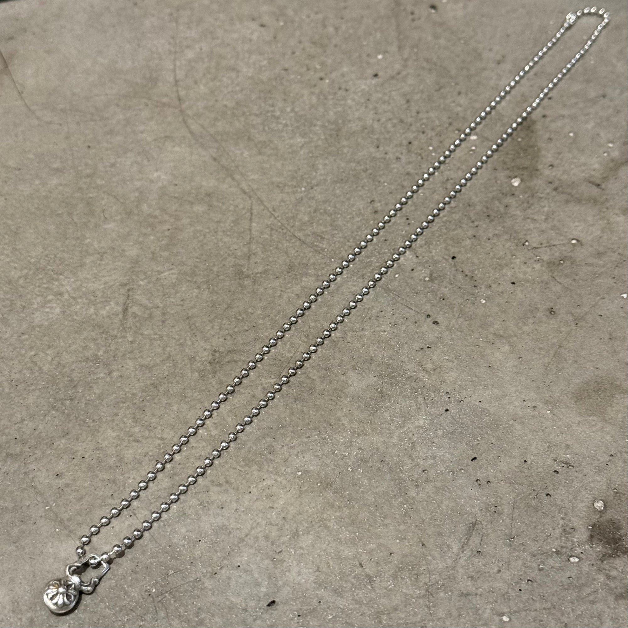CHROME HEARTS CROSS BALL ZIPPER NECKLACE ‘SILVER’