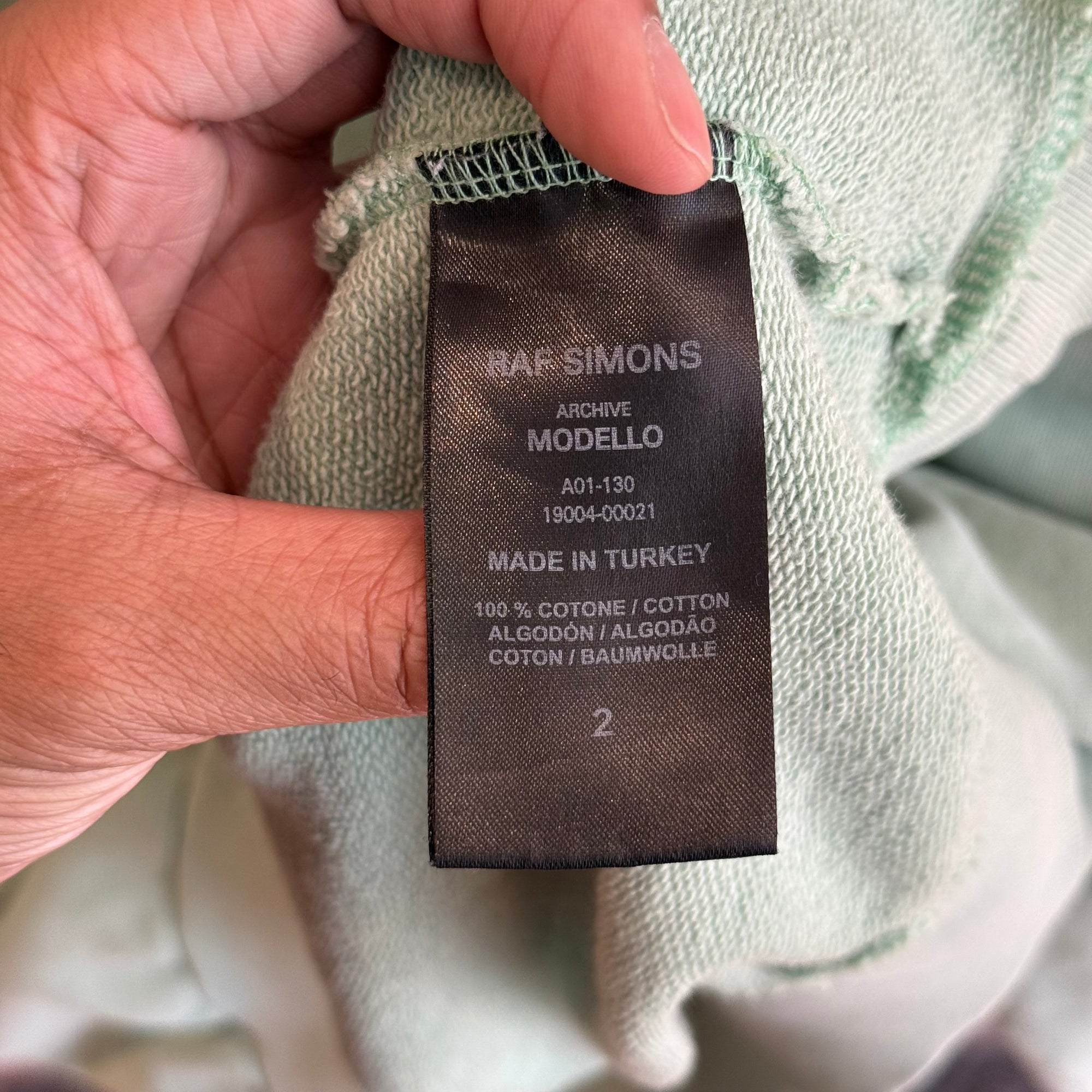 RAF SIMONS REDUX NEBRASKA CREWNECK ‘MINT’