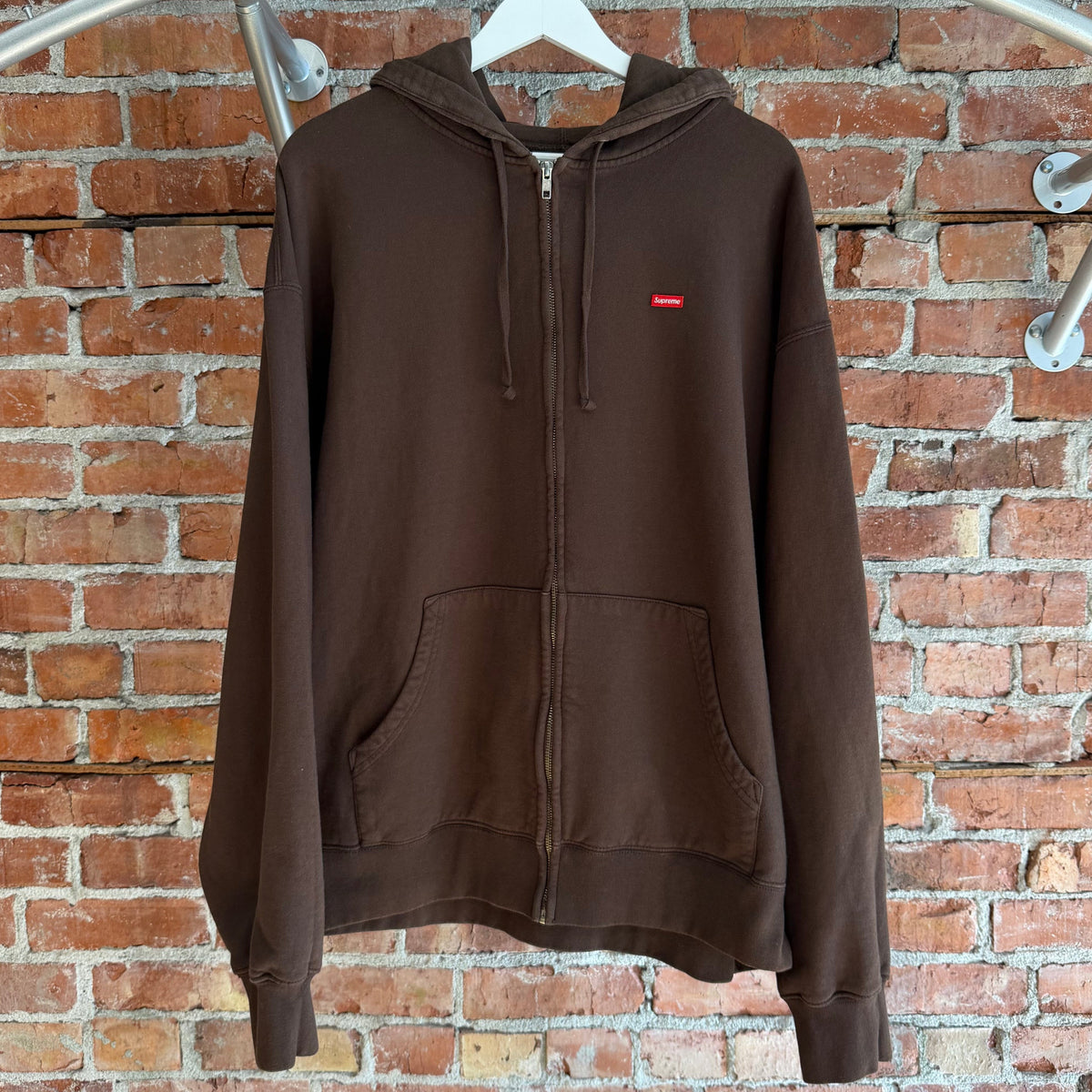 SUPREME FW25 MINI BOX LOGO ZIP HOODIE ‘BROWN’