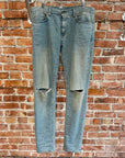 SAINT LAURENT SS15 D02 KNIFE CUT DENIM ‘MUD WASH BLUE’