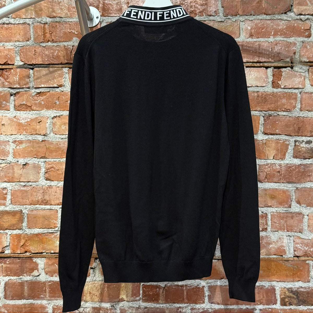 FENDI LOGO MOCKNECK KNIT SWEATER ‘BLACK’