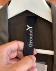 YOHJI YAMAMOTO GROUND Y OPEN COLLAR MODULAR POCKET FIELD JACKET ‘SAGE’