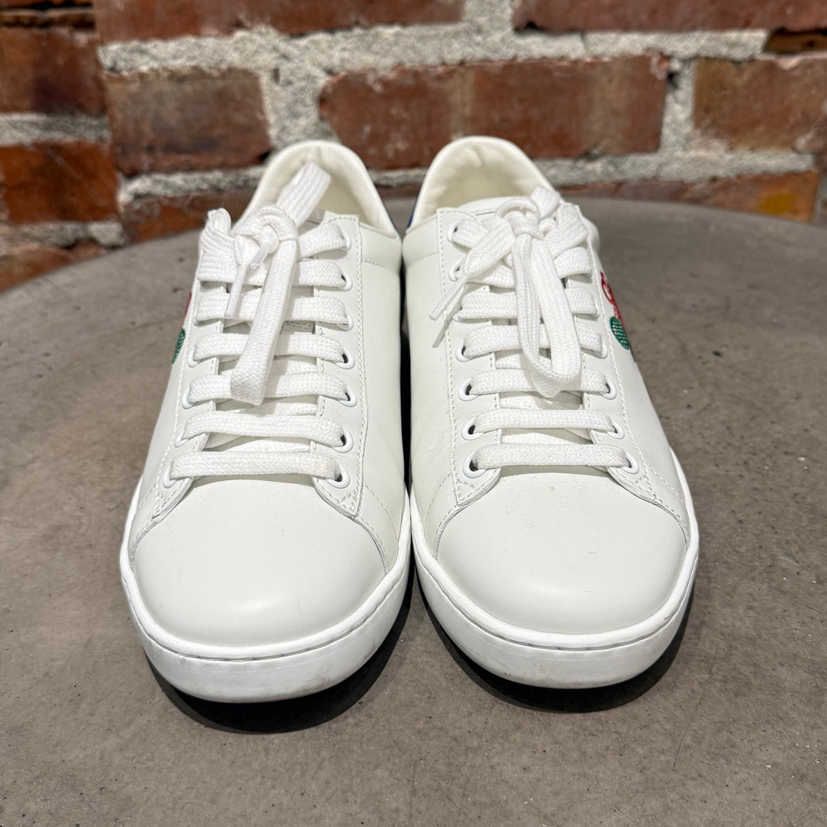GUCCI ACE EMBROIDERED TENNIS SNEAKERS ‘WHITE’