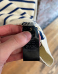KAPITAL 12G PANEL STRIPE BONE KNIT SWEATER ‘ECRU/BLUE’