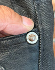 HERMES VINTAGE LEATHER DETAILED DENIM ‘BLACK’