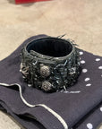 CHROME HEARTS 1 OF 1 VIP FRINGE PUNK LEATHER CUFF ‘BLACK’