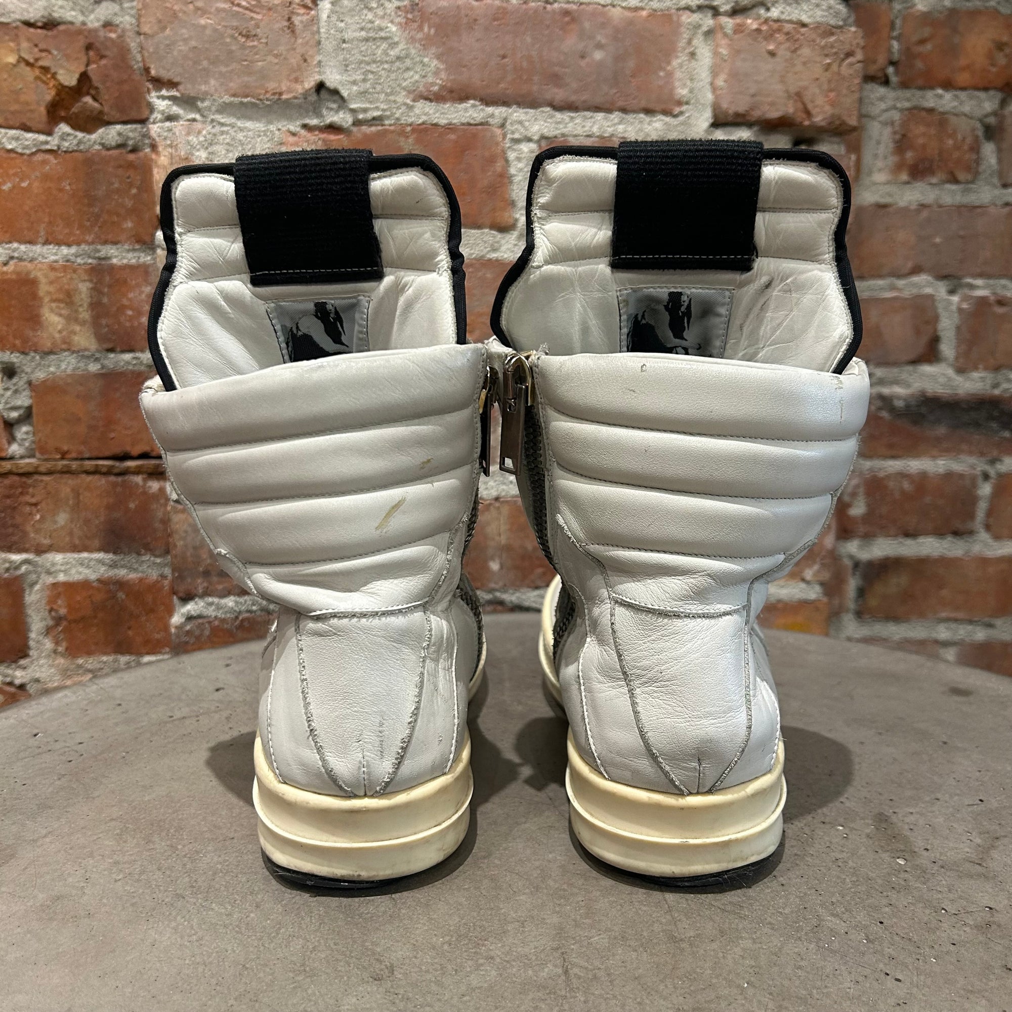 RICK OWENS FW16 GEOBASKET SNEAKERS ‘MILK’