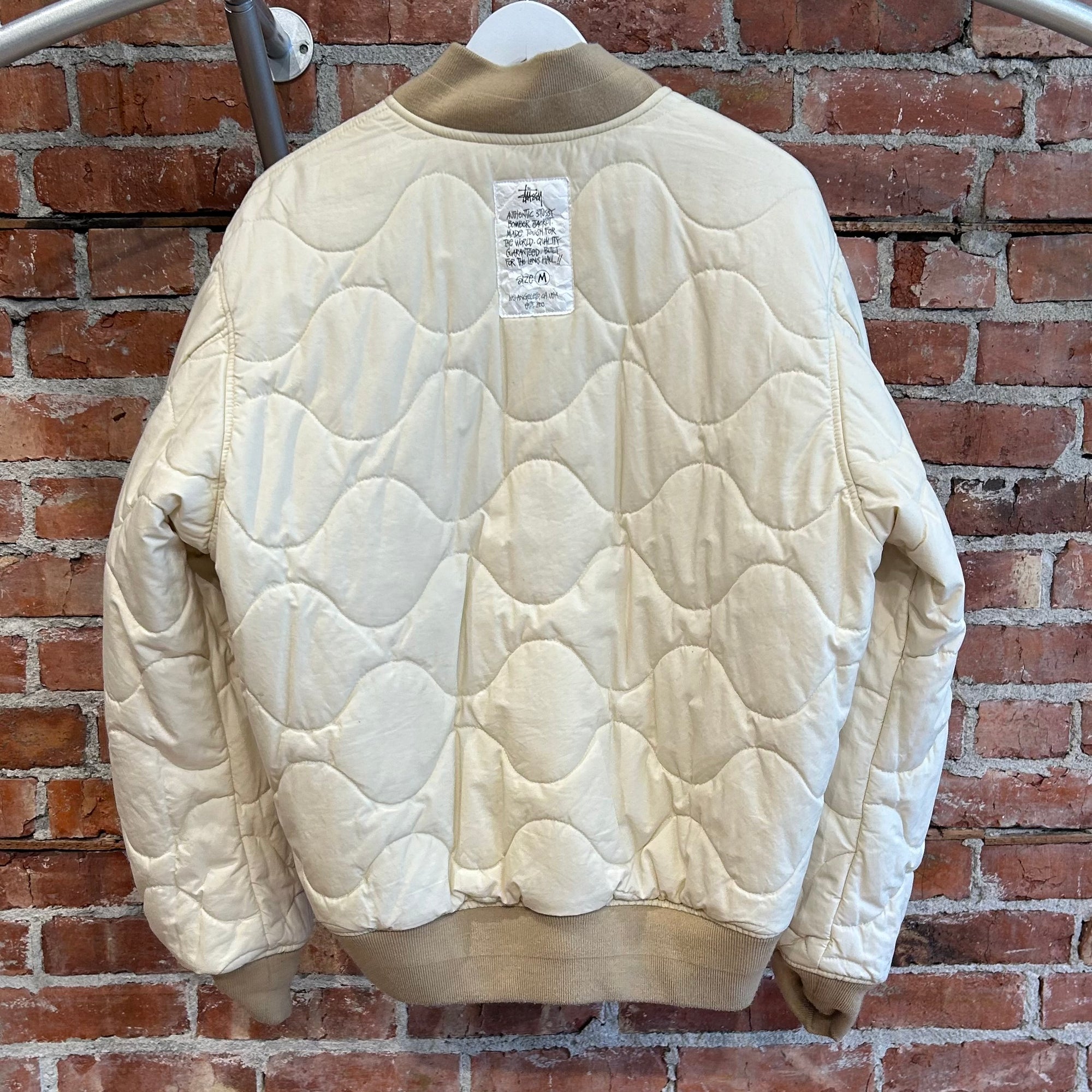 STUSSY REVERSIBLE MA-1 FLIGHT BOMBER JACKET ‘CREAM’