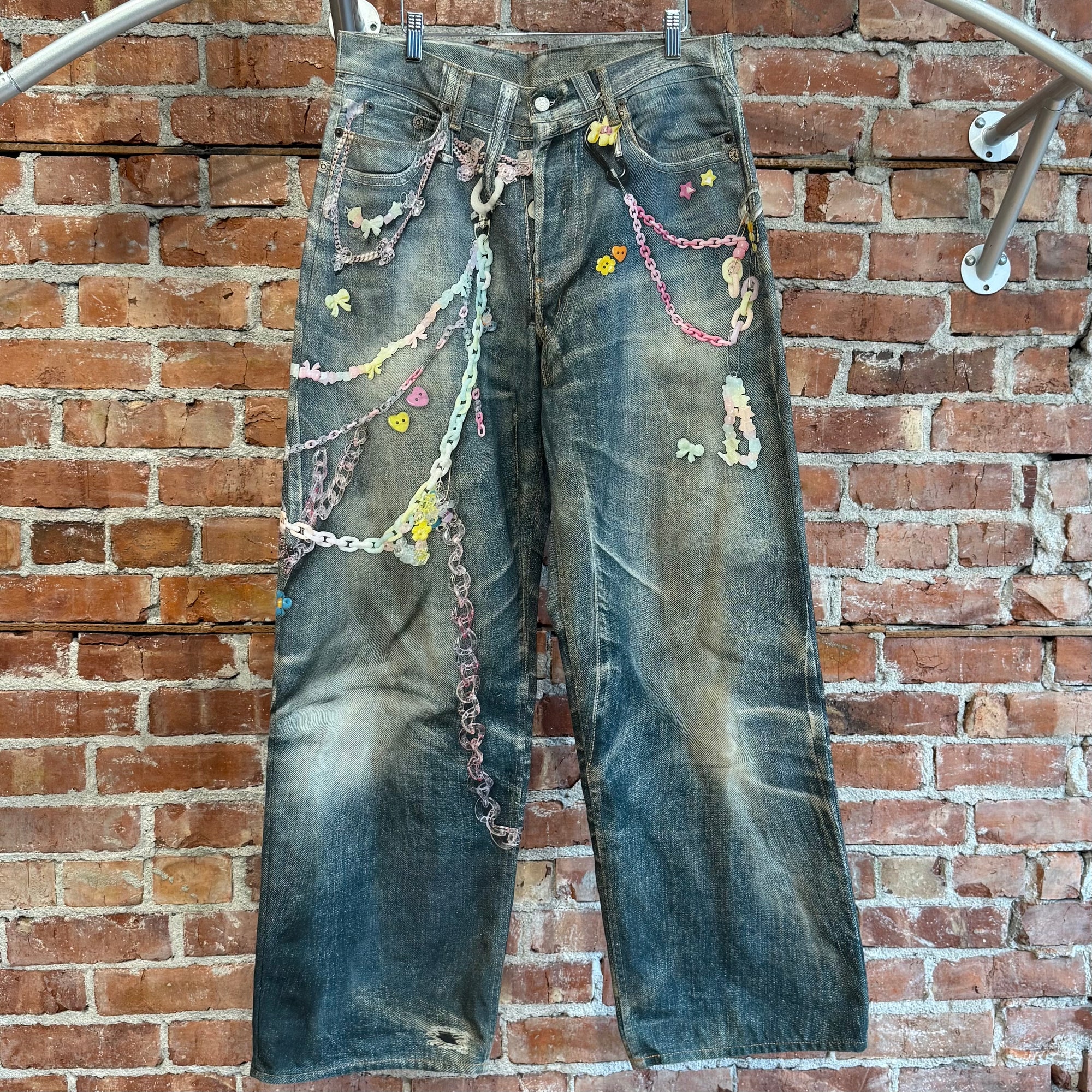 ACNE STUDIOS 1981M TROMPE L’OEIL CHAIN JEANS ‘MULTI’