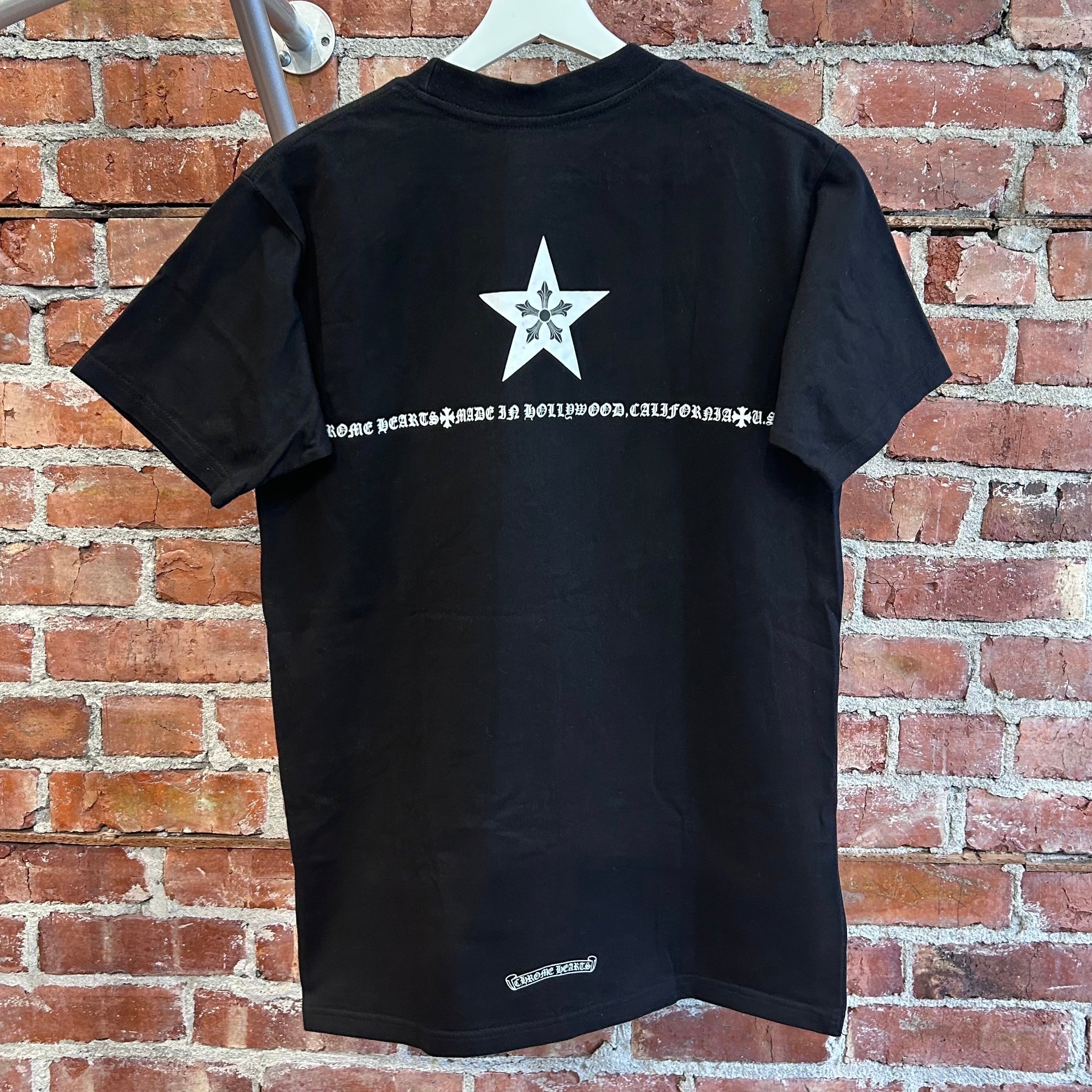 CHROME HEARTS ブラック Tシャツ 星プリント クロムハーツTシャツスターズ＆ストライプスブラック|クロムハーツ通販