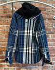 OFF WHITE HOODED FLANNEL JACKET ‘BLUE’
