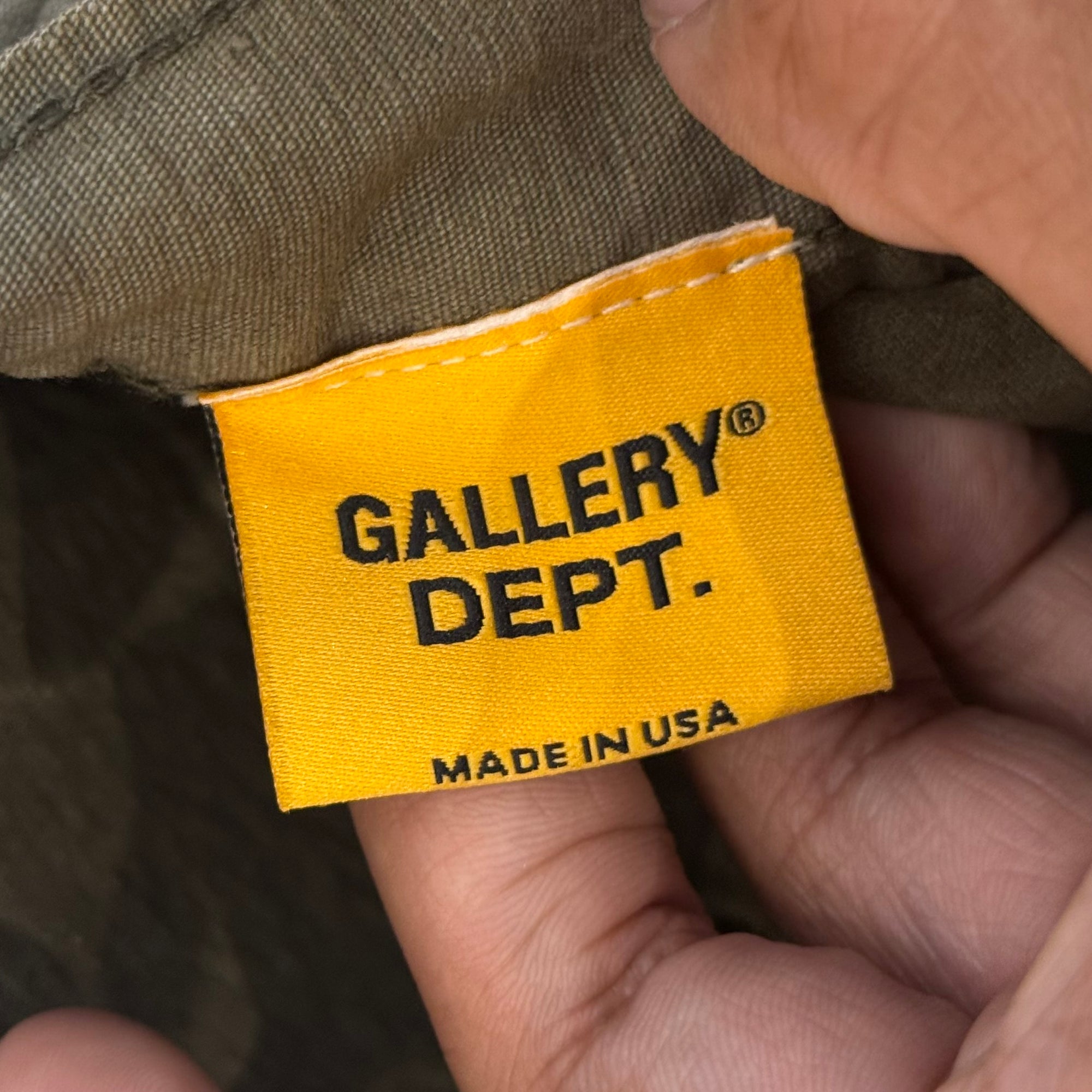 GALLERY DEPT RECYCLED RECONSTRUCTION FLARE PANTS ‘GREEN’