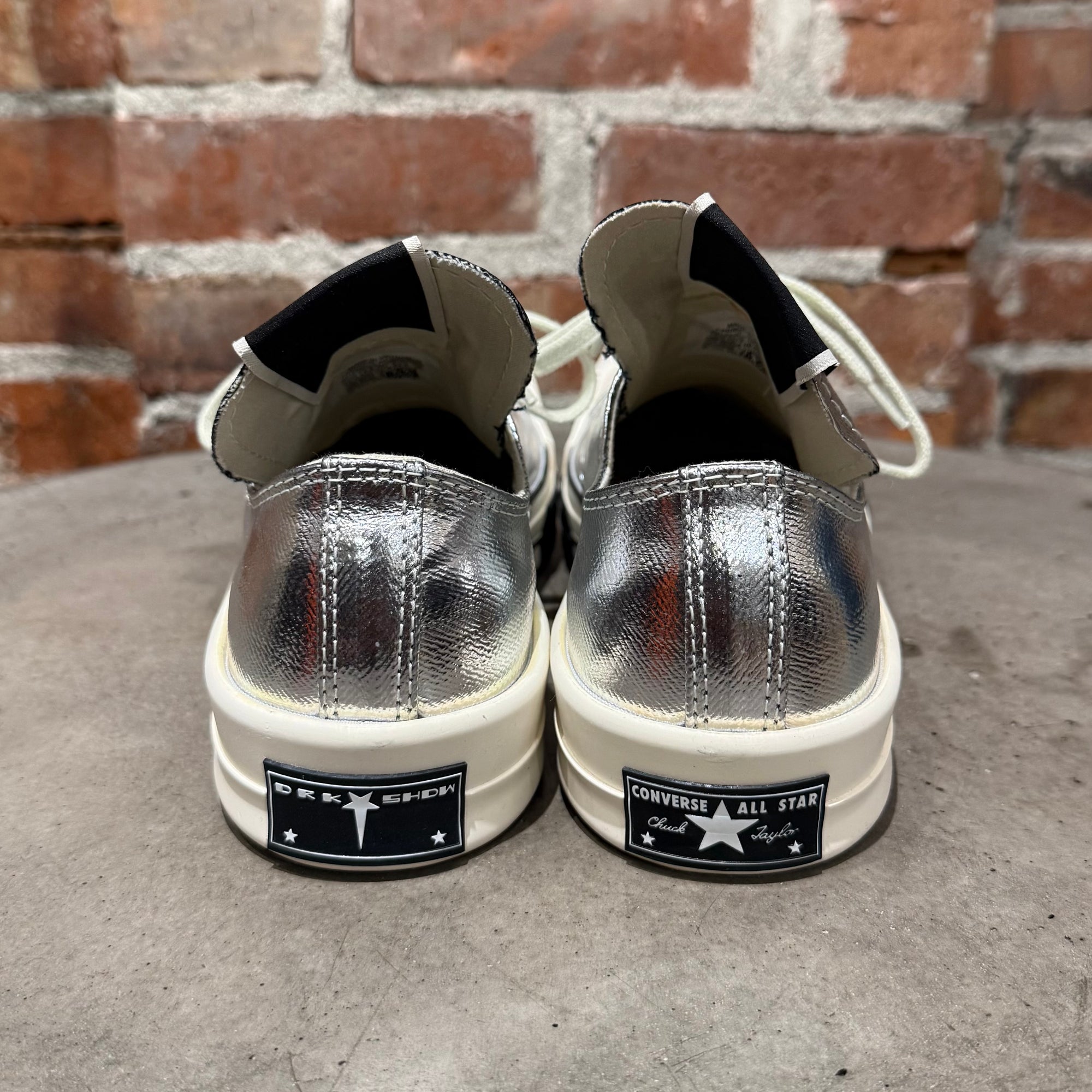 RICK OWENS x CONVERSE TURBODRK LOW SNEAKERS ‘SILVER’