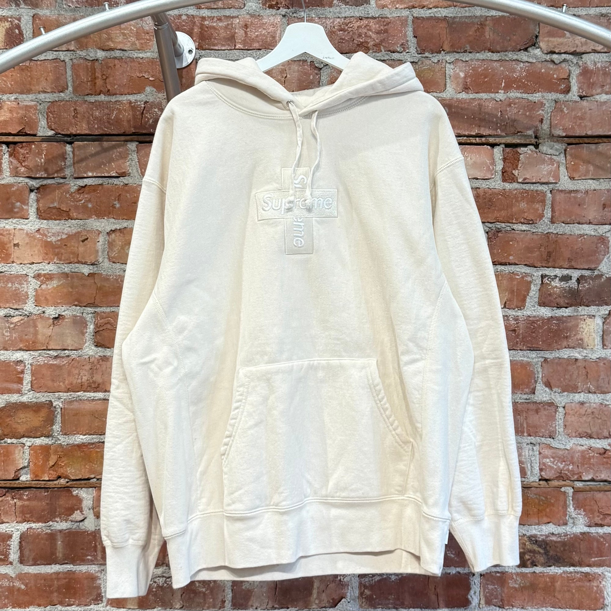 SUPREME FW20 CROSS BOX LOGO HOODIE ‘CREAM’